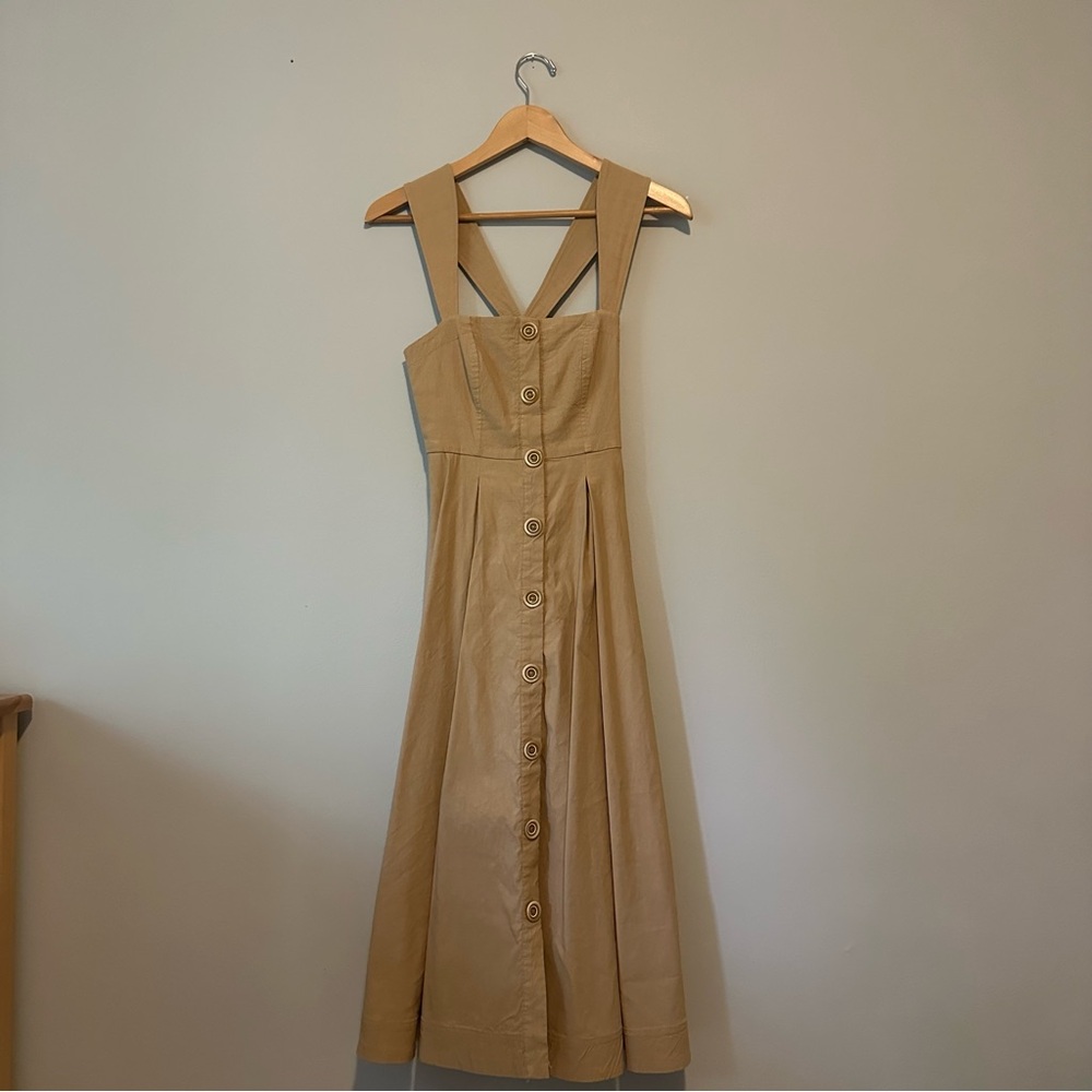 Maeve square-neck button down dress in khaki, size 00P - Picture 9 of 9